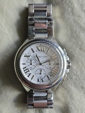 Michael Kors Silver Chronograph Roman Numeral Watch